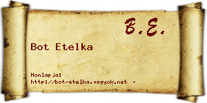 Bot Etelka névjegykártya